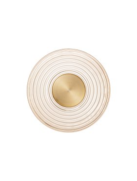 Nova Luce Nous - wandlamp - Ø 30 x 30 cm - 8W LED incl. - messing goud en amber glas