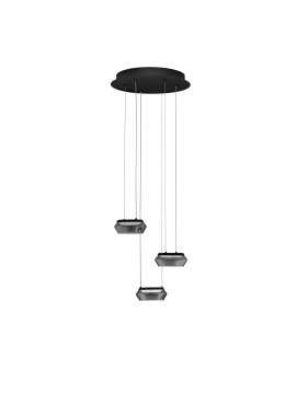 Nova Luce Jailyn - hanglamp - Ø 35 x 160 cm - 24W dimbare LED incl. - zandzwart