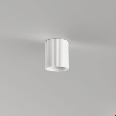 Artdelight Toulouse - plafondlamp - Ø 11 x 13 cm - wit geribbeld