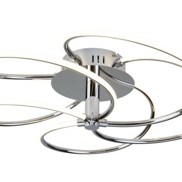 Searchlight Bardot - plafondverlichting - Ø 56 x 15 cm - 43W LED incl. - chroom en wit