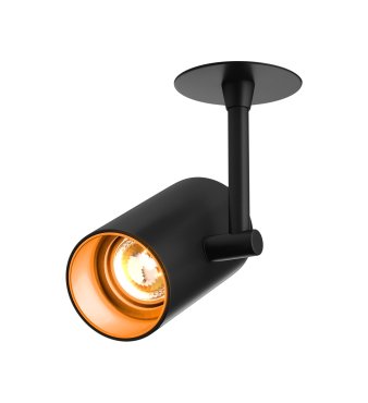 Zuma Line Tori SL 1 Next - spot met opbouw- en inbouwrozet - 13 x 8 x 21,4 cm - zwart en oranje-goud