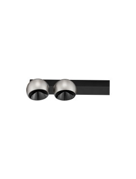 Nova Luce Lusa - plafondlamp - 36 x 14 x 10 cm - 21W dimbare LED incl. - mistig nikkel en zwart