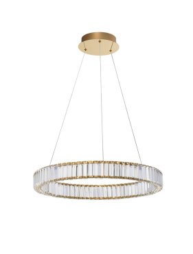Nova Luce Aurelia - hanglamp - Ø 60 x 150 cm - 41W dimbare LED incl. - goud