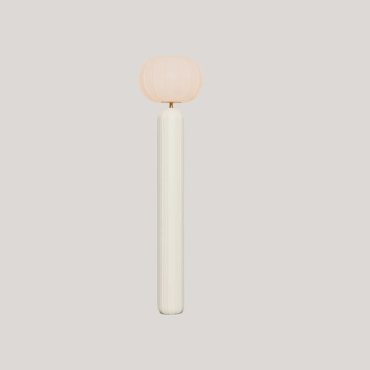 New Garden Rachel 145 - oplaadbare vloerlamp op zonne-energie en op batterijen met afstandsbediening - Ø 36 x 143 cm - 5W LED incl. - IP65 - beige crèmekleurig - 3000K