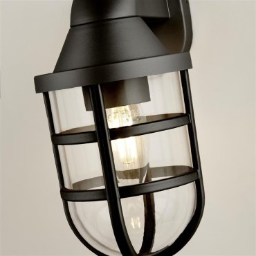 Searchlight Seaside - buiten wandlamp - 11 x 21 cm - IP44 - zwart