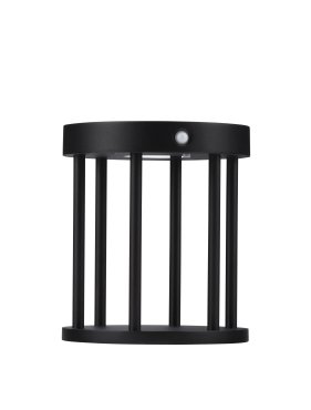 Nova Luce Aigo - tuinpaal met sensor op zonne-energie - Ø 16 x 18 cm - 2W LED incl. - IP65 - donker antraciet