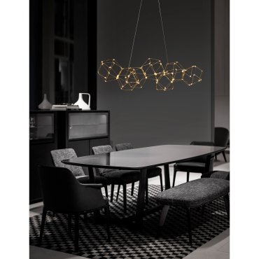 Nova Luce Nebula - hanglamp - 94,5 x 32,5 x 120 cm - 33,6W LED incl. - goud