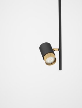 Nova Luce Pongo - opbouwspot - Ø 5,9 x 62,2 cm - zwart en goud