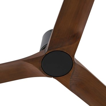 Faro Heywood Tub L Tuya Smart - plafondventilator - Ø 132 cm - mat zwart en donker walnoot