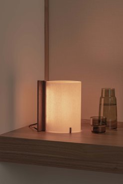 Faro Cata - tafellamp - 22,2 x 25 x 13,5 cm - 2W LED incl. - walnoot