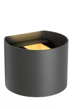 Lucide Xio - wandverlichting met 2 instelbare lichtbundels - 11 x 13 x 9,7 cm - 4W dimbare LED incl. - grijs