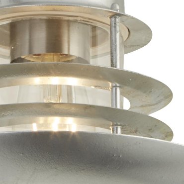 Searchlight Conrad - buiten wandlamp - 23 x 25 cm - IP44 - gegalvaniseerd zilver