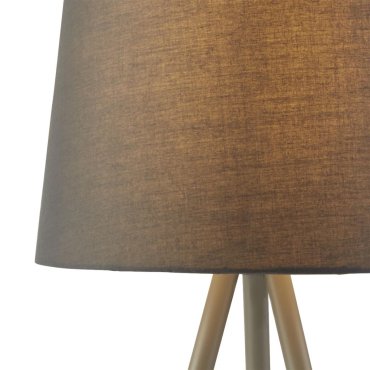 Searchlight Rio - tafellamp - Ø 23 x 54 cm - satijn zilver en grijs