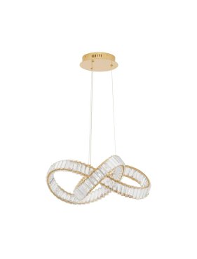 Nova Luce Conceto - hanglamp - Ø 60 x 120 cm - 49W dimbare LED incl. - goud