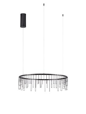 Nova Luce Stellar - hanglamp - Ø 65 x 150 cm - 26W dimbare LED incl. - zwart chroom