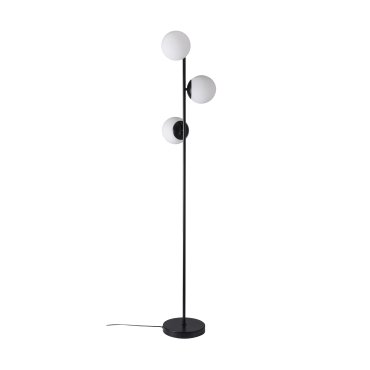 Nordlux Lilly - staanlamp - Ø  23 x 150 cm - zwart en opaal wit