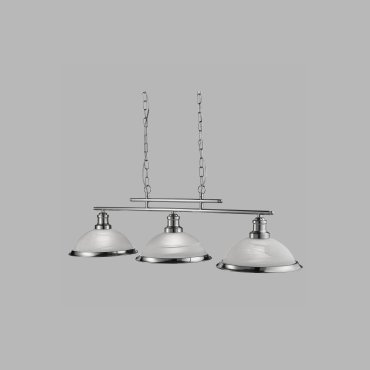 Searchlight Bistro - hanglamp - 100 x 28 x 82 cm - satijn zilver