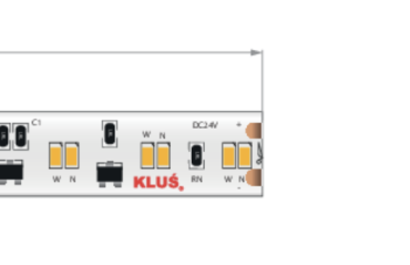 Klus LED strip - 1cm breed, 500cm lengte - 24Vdc - dim to warm - 9,6W LED per meter - 224 LEDs per meter - IP20 - 1800-3000K