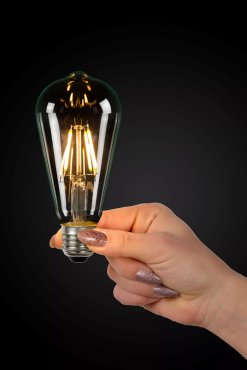 Lucide LED class B filament lamp - Ø 6,4 x 14,6 cm - E27 - 7W dimbaar - 2700K - transparant
