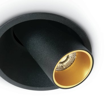 ONE Light Recessed COB Cylinders - inbouwspot - Ø 9,1 x 9 cm - 7W dimbare LED incl. - zwart
