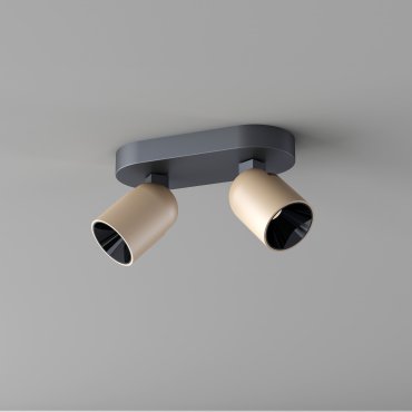 Artdelight Houston -  2L - 20 x 9 x 12,1 cm - 2 x 8W dimbare LED incl. - zwart en champagne