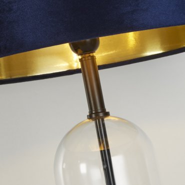 Searchlight Oxford - tafellamp - Ø 40 x 51 cm - zwart, goud en marineblauw