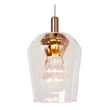 Lucide Berliane - hanglamp - Ø 13 x 164,5 cm - 4W dimbare LED incl. - transparant en goud