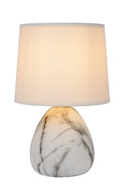 Lucide Marmo - tafellamp - Ø 16 x  25,5 cm - wit