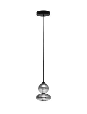 Nova Luce Bally - hanglamp - Ø 20 x 158 cm - 12W dimbare LED incl. - mat zwart en rokerig grijs