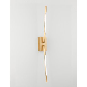 Nova Luce Raccio - wandverlichting - 12 x 6 x 74 cm - 9,2W LED incl. - goud messing