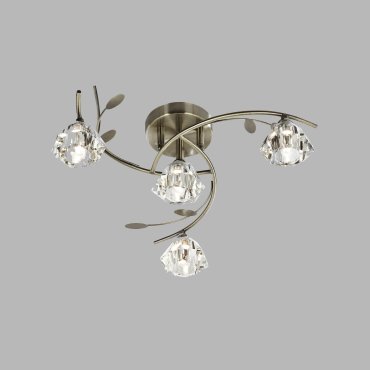 Searchlight Sierra - plafondverlichting - Ø 48 x 18 cm - antiek messing