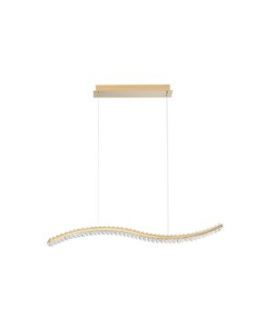 Nova Luce Aurelia - hanglamp - 100 x 7,6 x 150 cm - 43W dimbare LED incl. - goud