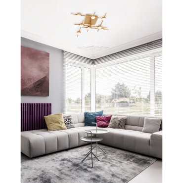 Nova Luce Atomo - plafondverlichting - 51 x 51 x 14 cm - 8 x 2,4W LED incl. - goud