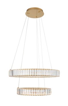 Nova Luce Aurelia - hanglamp - Ø 60 x 150 cm - 46W dimbare LED incl. - goud