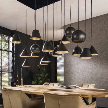 Vico 18L XXL - hanglamp - 145 x 60 x 150 cm - zwart