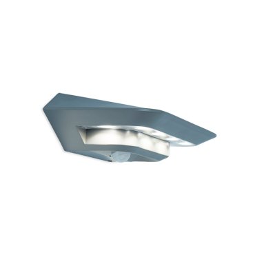 Lutec Ghost Solar - buiten wandlamp met sensor op zonne-energie - 24 x 13 x 6 cm - 2,4W LED incl. - IP44 - zilver grijs