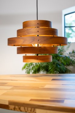ETH Walnut - hanglamp - Ø 50 x 176,5 cm - bruin