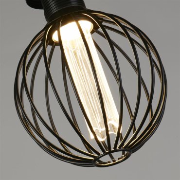 Searchlight Wire Mesh LED lamp - Ø 14 x 18 cm - E27 - 4,5W dimbaar - 2700K - zwart