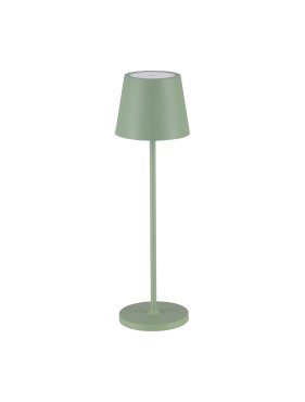 Nova Luce Seina - oplaadbare tafellamp - Ø 11,4 x 39,5 cm - 2W dimbare LED incl. - IP54 - olijfgroen