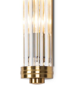 Maxlight Florence - wandverlichting - 9 x 9,5 x 40 cm - messing