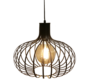 Artdelight Lauren - hanglamp - Ø 38 x 180 cm - zwart