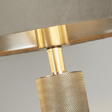 Searchlight London - tafellamp - Ø 38 x 63 cm - zilver en taupe