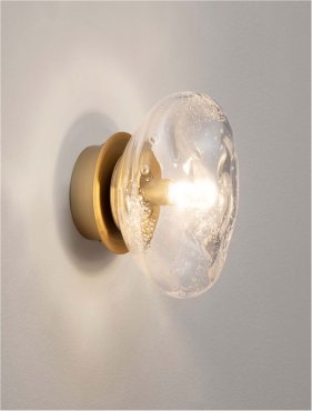 Nova Luce King - wandlamp - Ø 17 x 12 cm - messing goud en transparant
