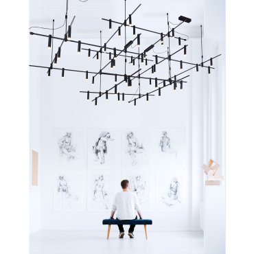 Nova Luce Puzzle - magnetisch railsysteem - 150 x 150 x 10 cm - zwart