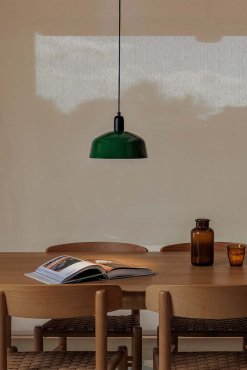 Faro Tatawin M - hanglamp - Ø 25 x 211,5 cm  - satijnzwart en glansgroen
