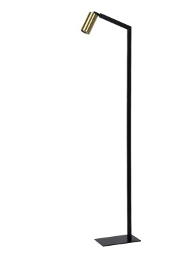 Lucide Sybil - staanlamp - 40 x 15 x 148,5 cm - zwart &amp; mat goud/messing