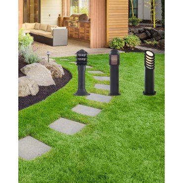 Searchlight Outdoor Posts - tuinpaal - Ø 17 x 45 cm - IP44 - zwart