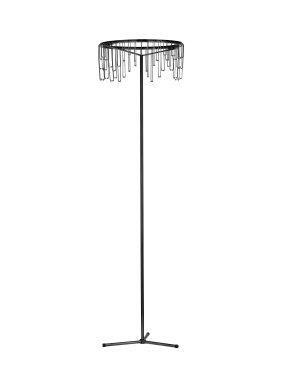 Nova Luce Stellar - vloerlamp - Ø 40 x 140 cm - 17W dimbare LED incl. - zwart chroom