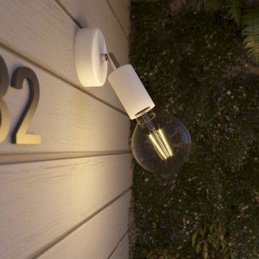 Creative Cables Eiva - buiten- en/of badkamerwandlamp met siliconen bevestiging - Ø 12,5 x 10,5 cm - IP65 - wit