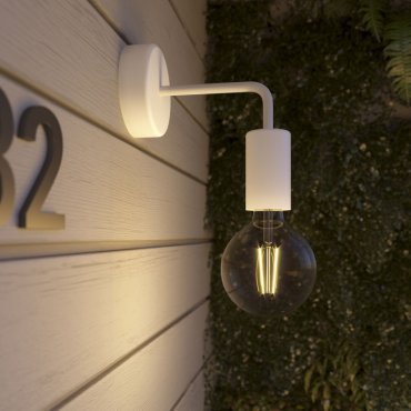 Creative Cables Eiva - buiten- en/of badkamerwandlamp met siliconen bevestiging - Ø 12,5 x 14 cm - IP65 - wit